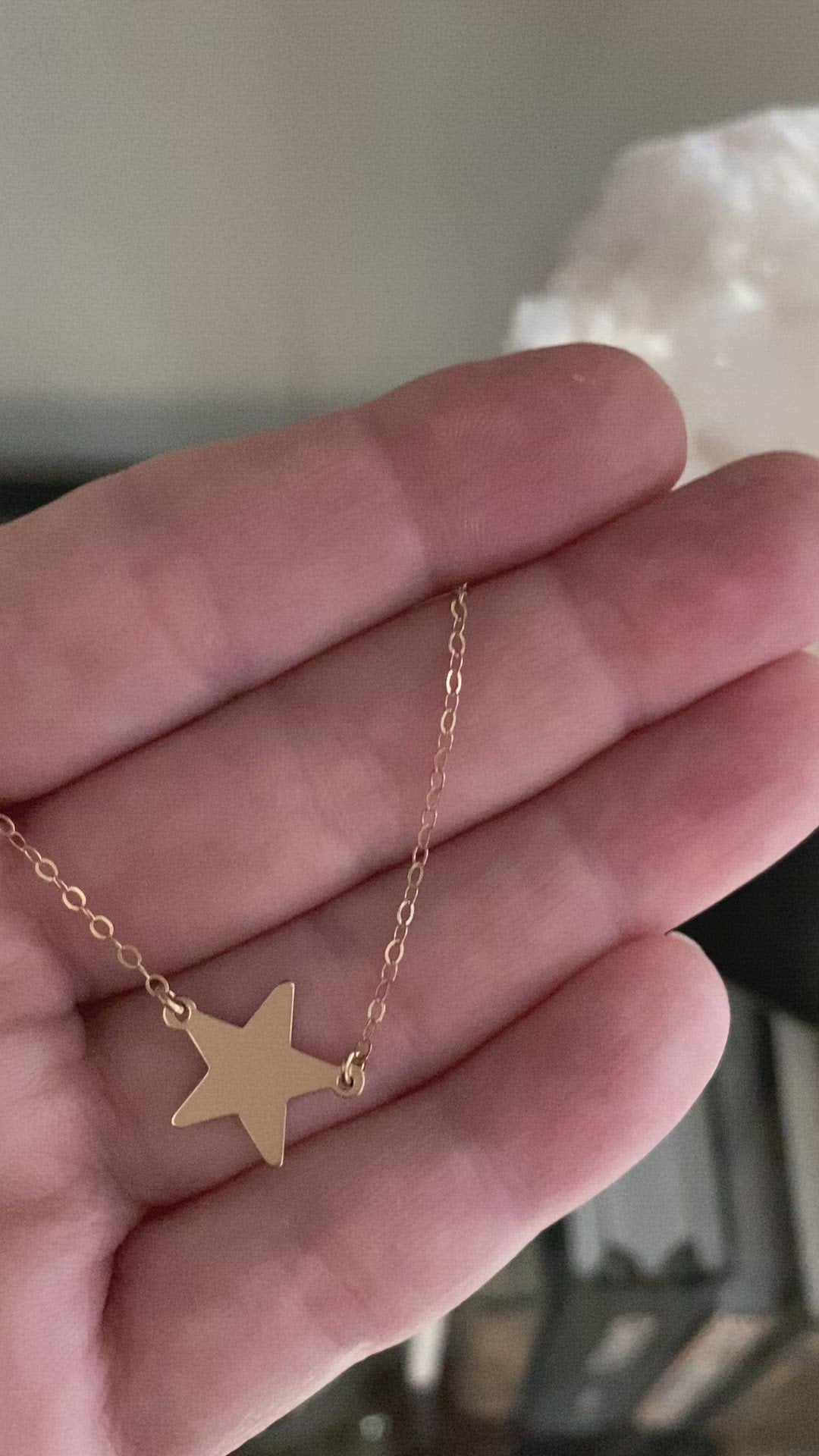14K Solid Gold Star Necklace | Dainty Celestial Pendant